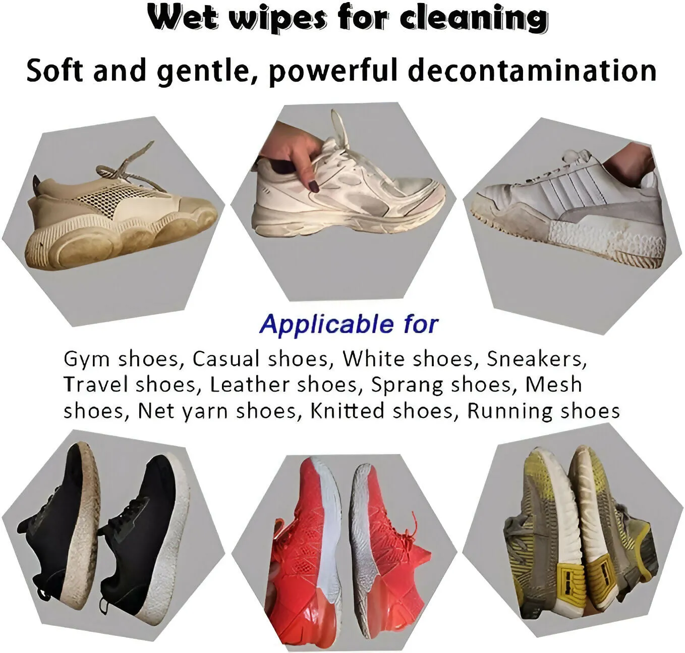 80-Piece Disposable Shoe Cleaner Wet Wipes