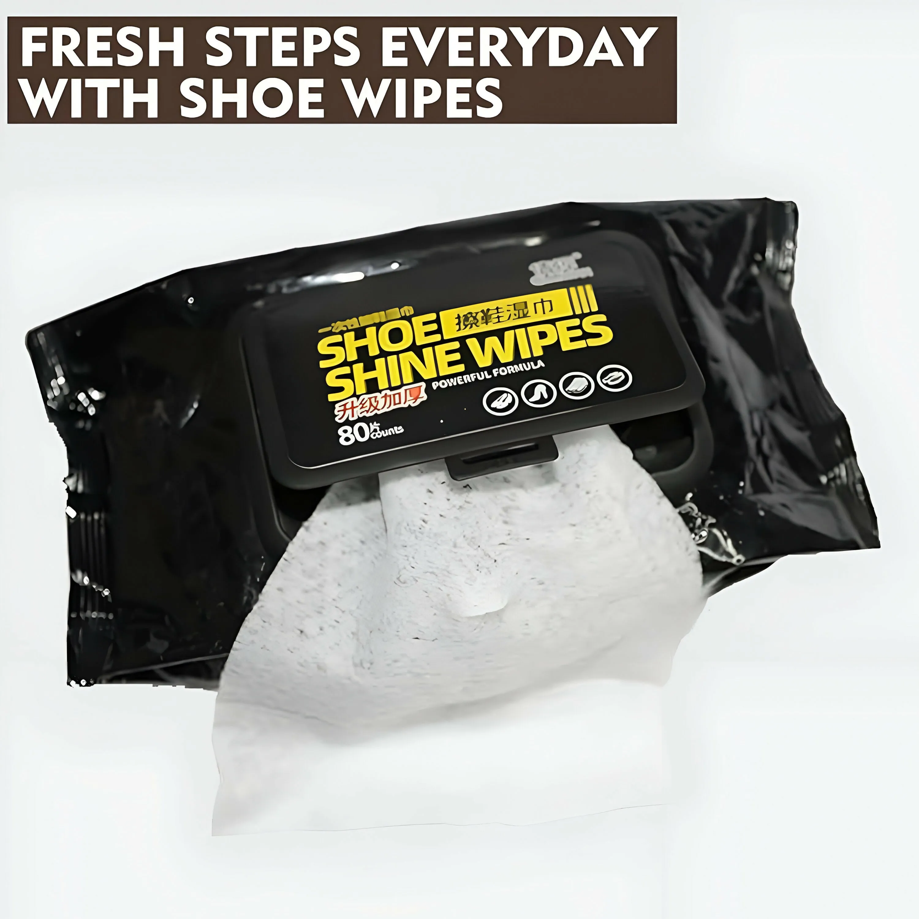 80-Piece Disposable Shoe Cleaner Wet Wipes