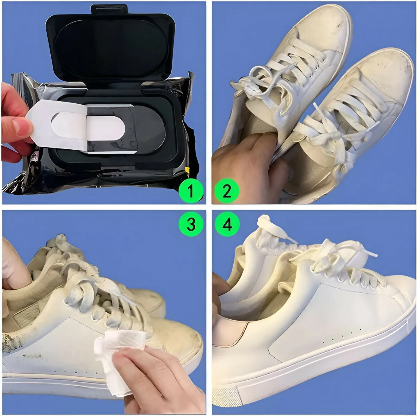 80-Piece Disposable Shoe Cleaner Wet Wipes