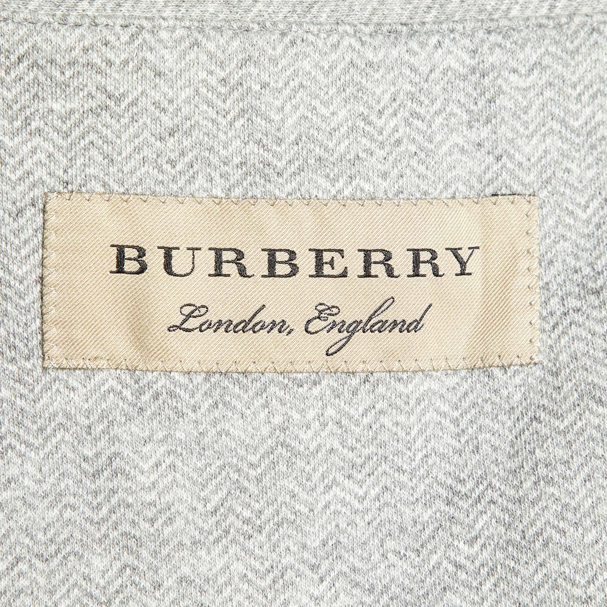 Burberry Grey Herringbone Cotton Suit