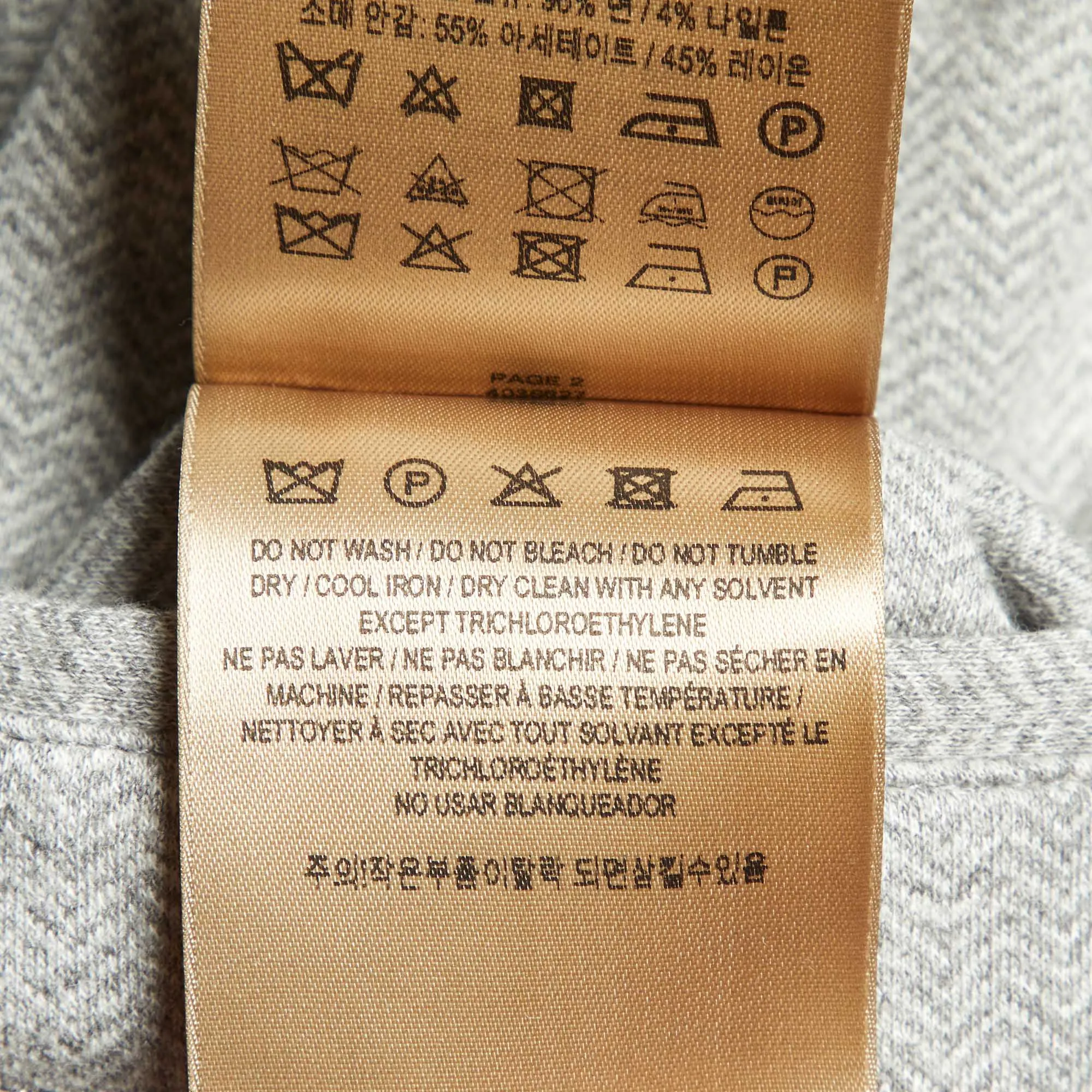 Burberry Grey Herringbone Cotton Suit