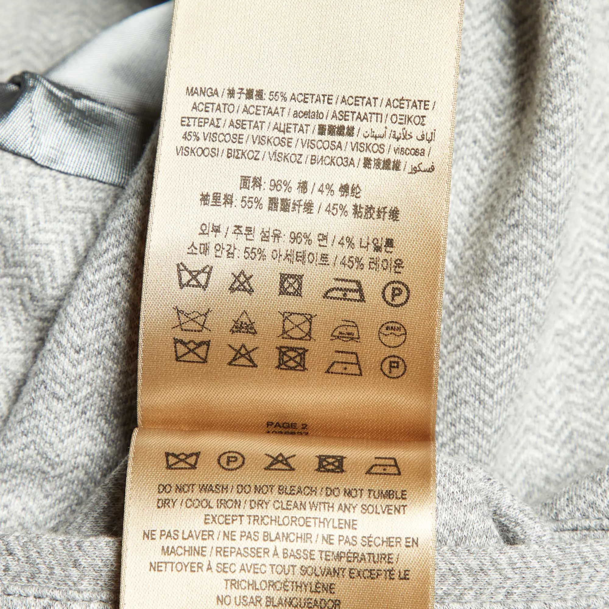 Burberry Grey Herringbone Cotton Suit