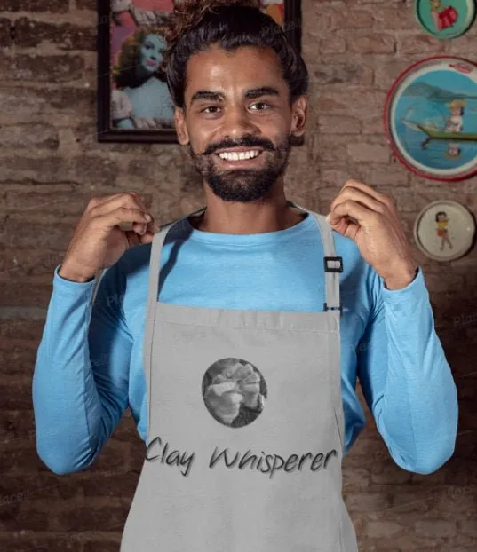 Clay Whisperer Apron, Pottery Clay Art Studio Printed Apron, Potters,Unisex, Christmas/Thanksgiving/Birthday Gift, Cute Valentine Gift