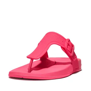 FitFlop GB3-A38 Iqushion Adjustable Buckle Ladies Pop Pink PU Arch Support Toe-Post Beach & Pool Shoes