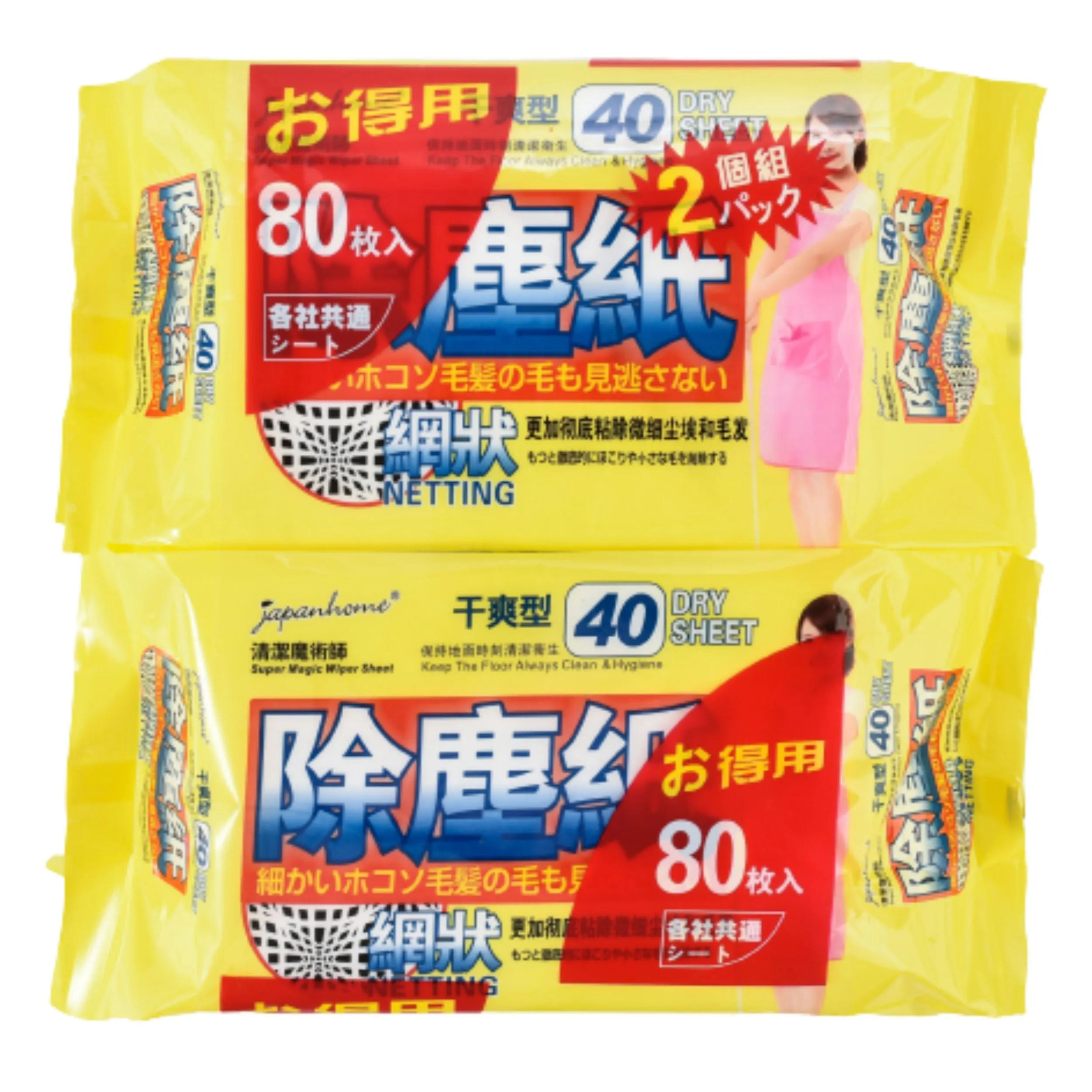 Japan Home Dry Floor Wipes Sheet 40s - 1 set / Bundle of 24 sets