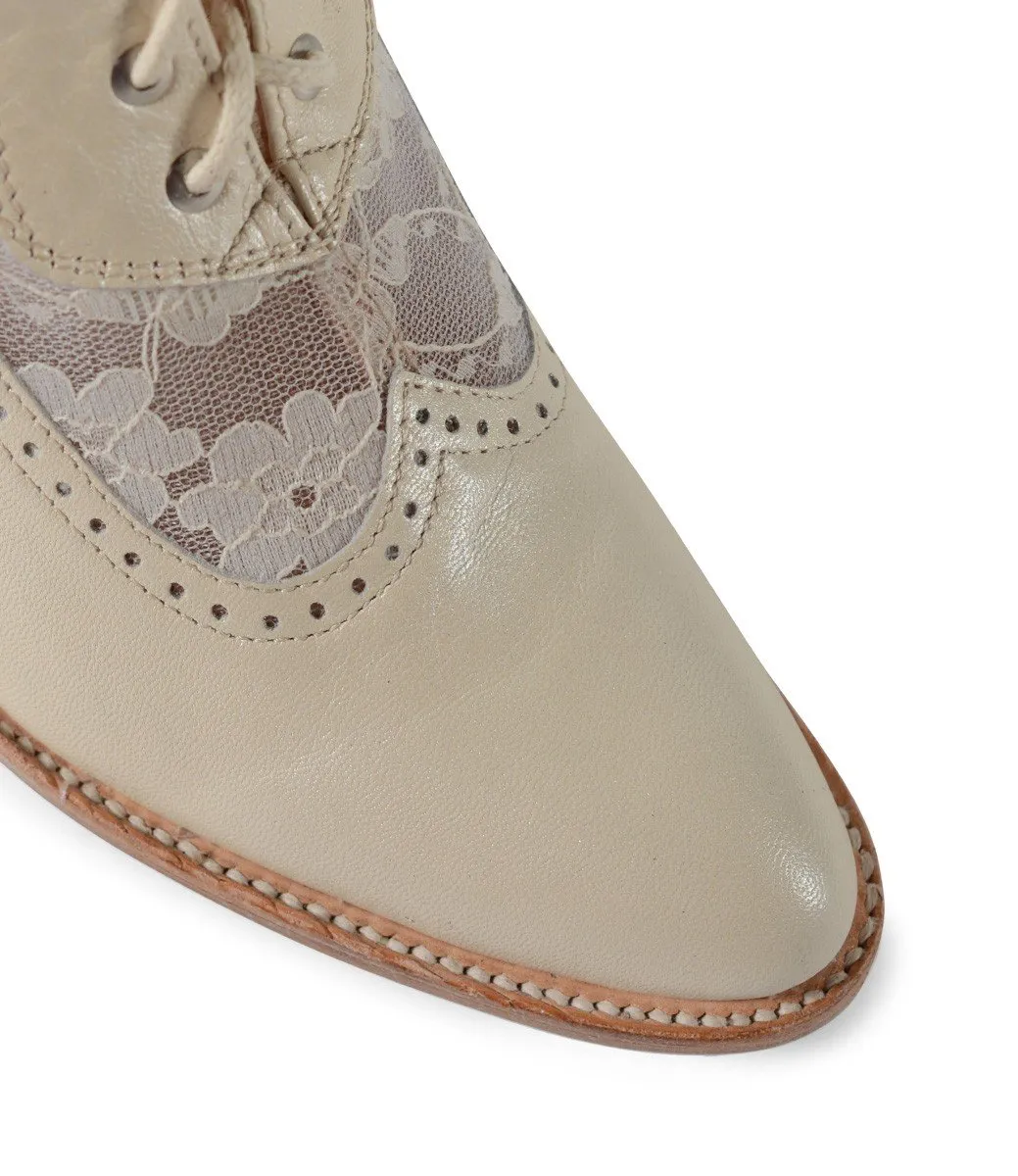 Jennie Victorian Wedding Boots in Pearl
