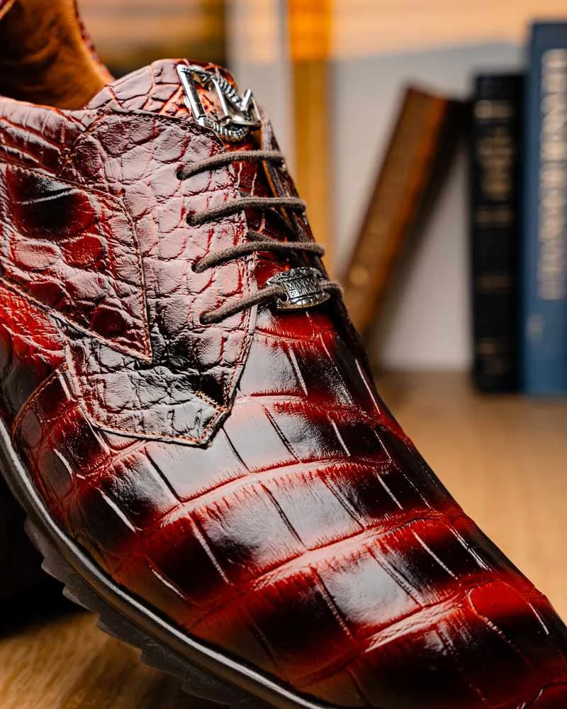 Marco Di Milano Vulcan Cognac Alligator Derby Shoes