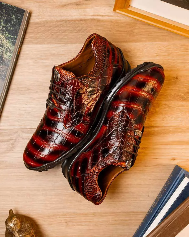 Marco Di Milano Vulcan Cognac Alligator Derby Shoes