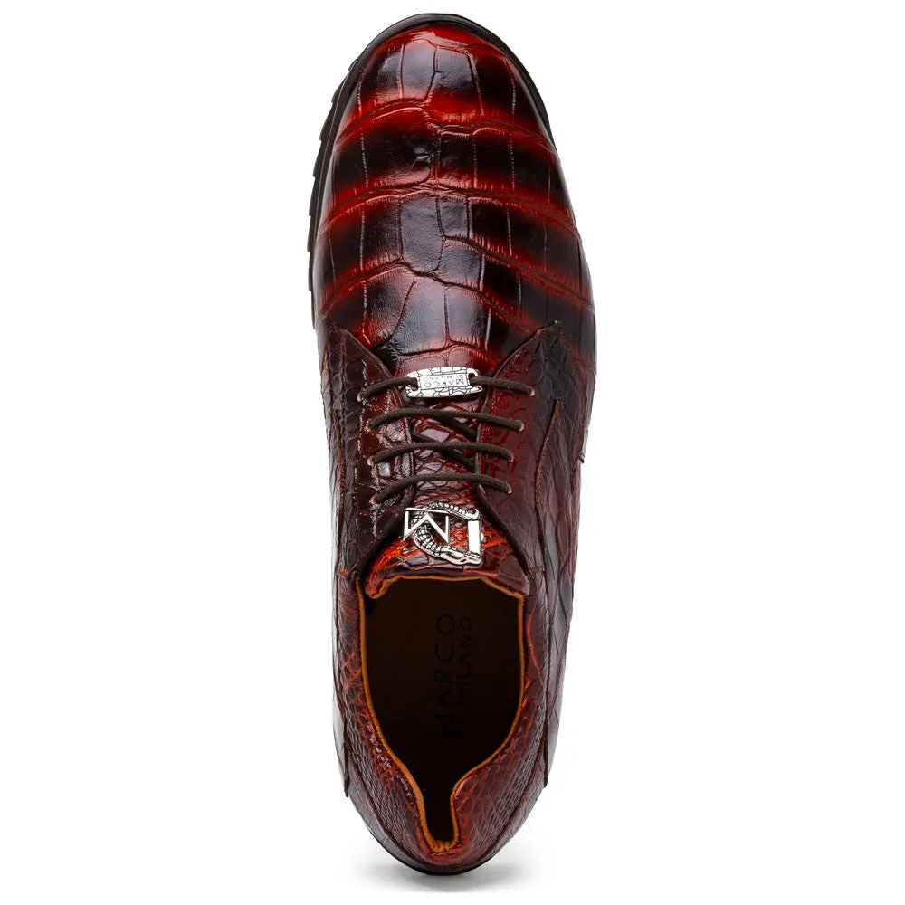Marco Di Milano Vulcan Cognac Alligator Derby Shoes