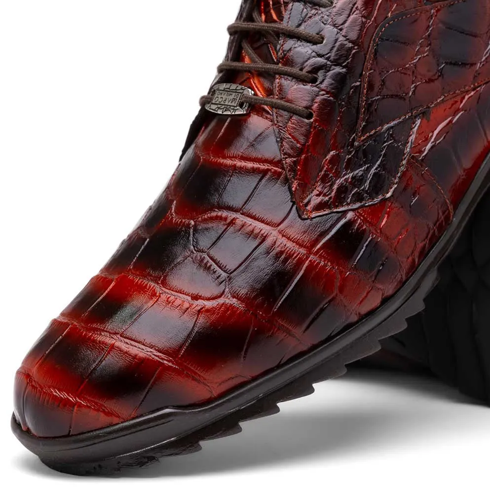 Marco Di Milano Vulcan Cognac Alligator Derby Shoes