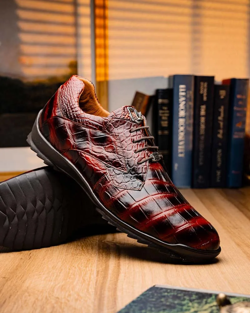Marco Di Milano Vulcan Cognac Alligator Derby Shoes