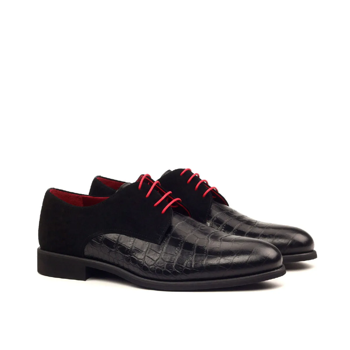 Men's Derby Leather Shoes Wide Plus Size Black 2399