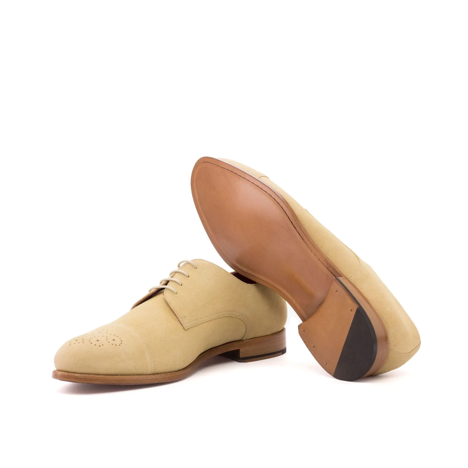 Men's Derby Leather Shoes Wide Plus Size Brown 3491