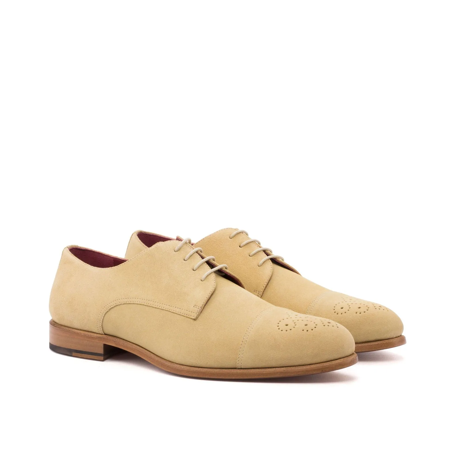 Men's Derby Leather Shoes Wide Plus Size Brown 3491