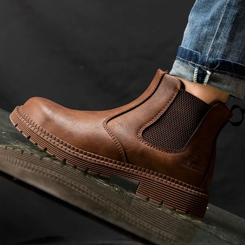 Men's Work Safety Steel Toe Chelsea Boots