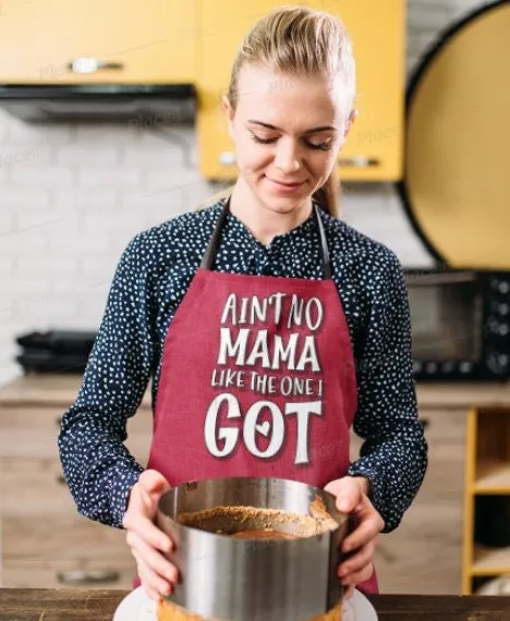 No Mama like Mine Apron,Personalized Celebrate Mom gift for Mother&#39;s Day/Christmas/Thanksgiving/Birthday Gift, Cute Valentine Gift