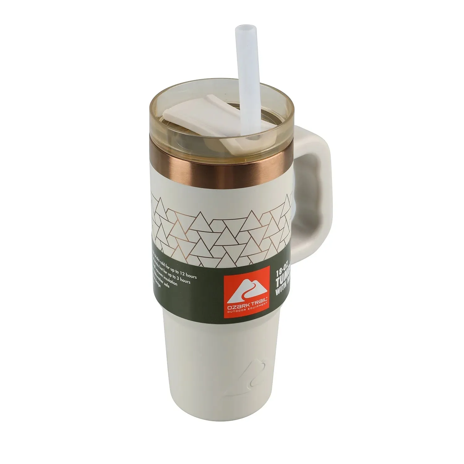 Ozark Trail 18 Oz Insulated Stainless Steel Tumbler With Handle, Beige