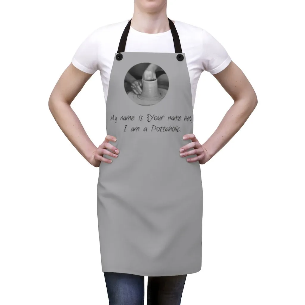 Pottaholic Apron, Pottery Clay Art Studio Printed Apron, Potters,Unisex, Christmas/Thanksgiving/Birthday Gift, Cute Valentine Gift