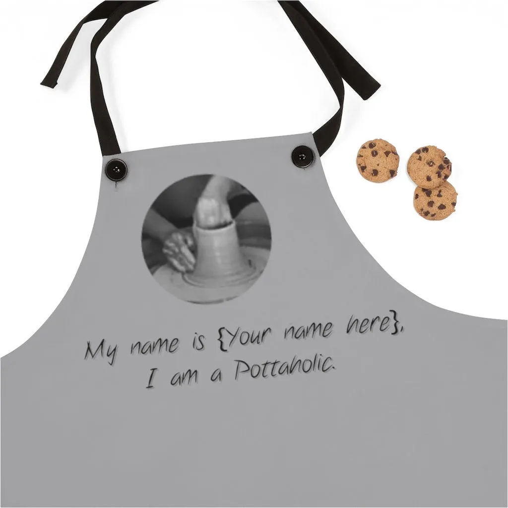 Pottaholic Apron, Pottery Clay Art Studio Printed Apron, Potters,Unisex, Christmas/Thanksgiving/Birthday Gift, Cute Valentine Gift