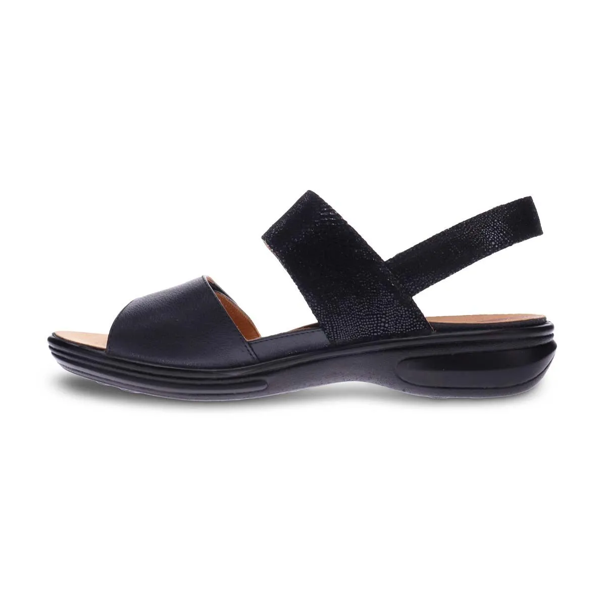 Revere Como Women Sandals In Black Lizard