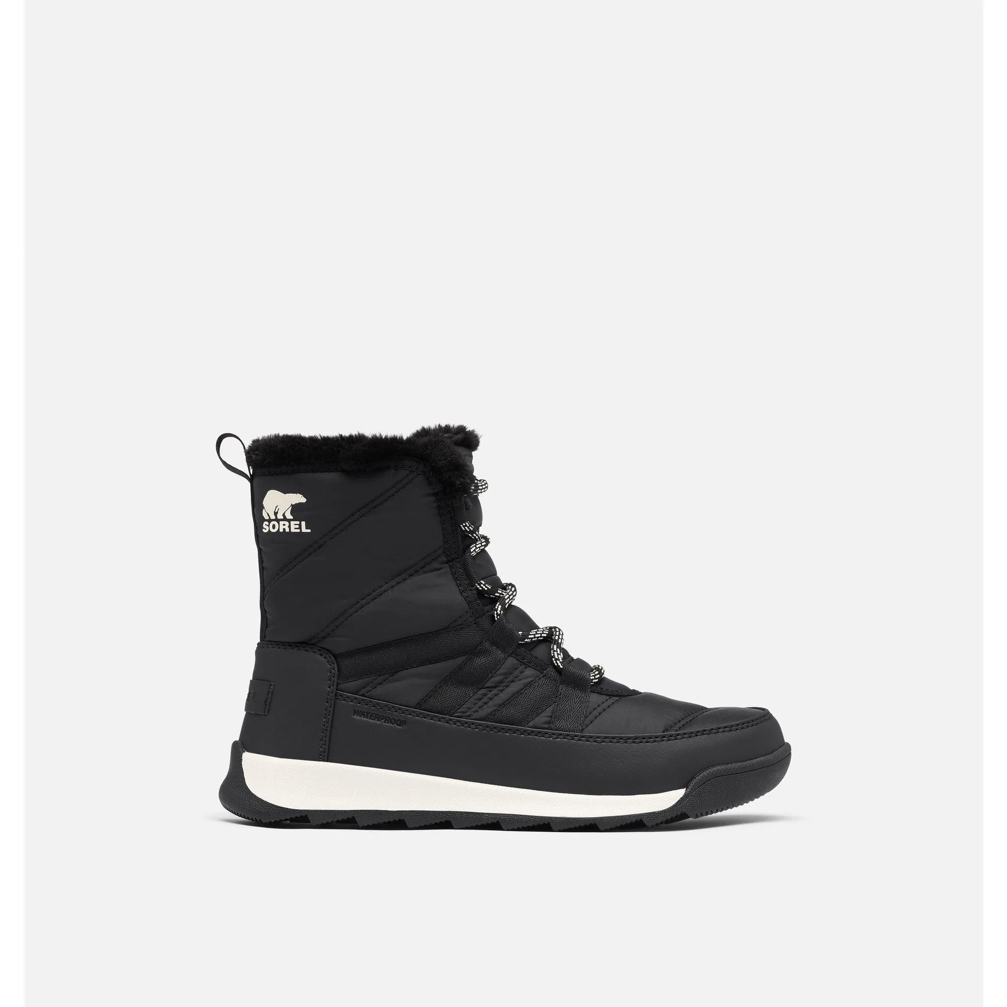 Sorel Whitney™ Ii Short Lace 010 Ladies Black  Nylon Waterproof Lace Up Ankle Boots