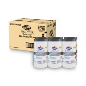 Versasure Cleaner Disinfectant Wipes, 1-ply, 6.75 X 8, Fragranced, White, 150/canister, 6 Canisters/carton