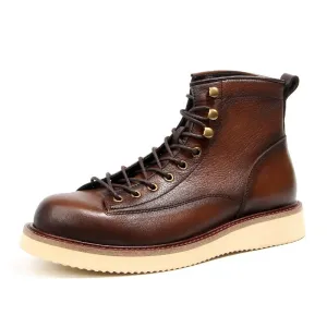 Vintage Lace-Up Leather Tooling Boots