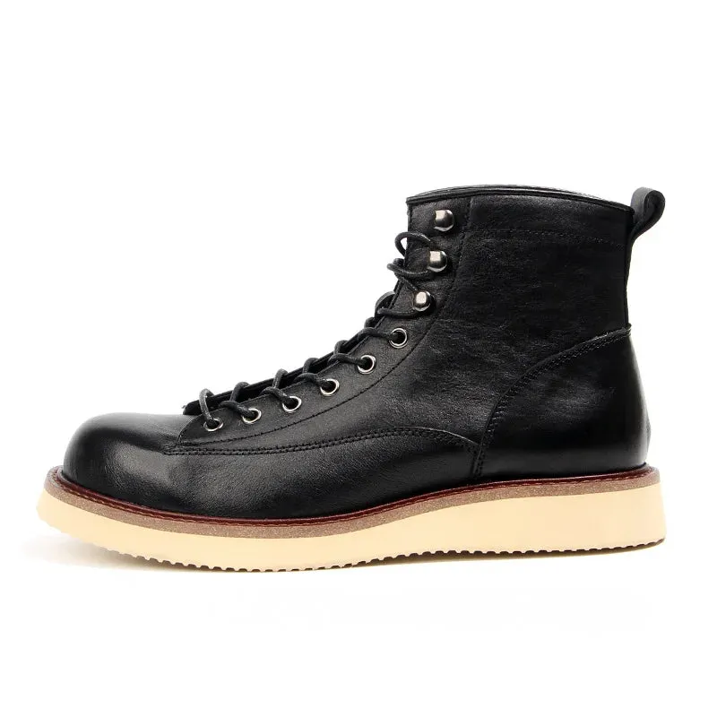 Vintage Lace-Up Leather Tooling Boots
