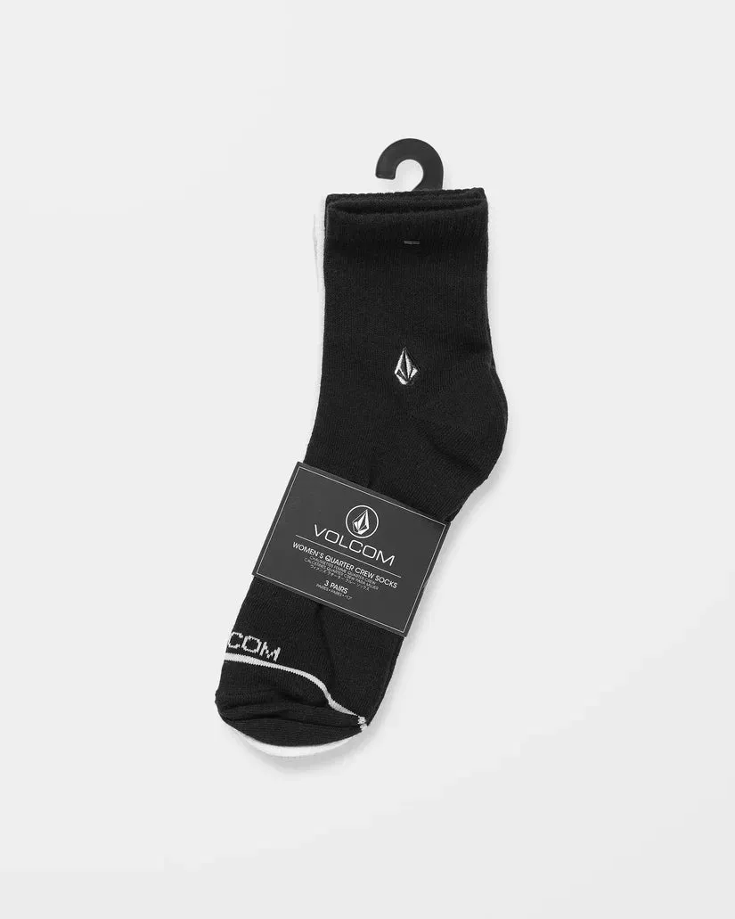 Volcom Women's The New Crew Socks (3 Pack) Assorted Colors E6322400-AST